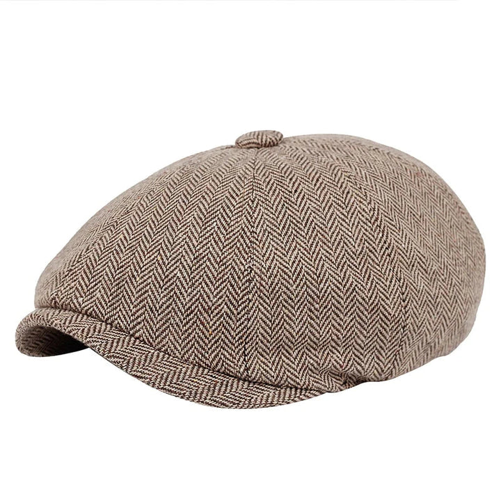Classic flat cap in vintage style – Arthur-Khaki-Nora Luxe