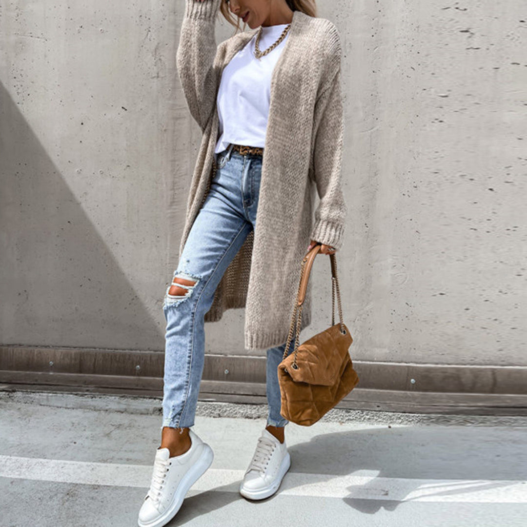Classic Ladies Cardigan - Camile-Beige-S-Nora Luxe