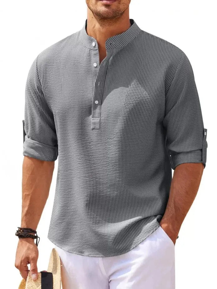 Classic men's shirt with a relaxed fit – Lennox-White-S-Nora Luxe