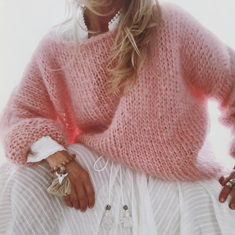 Comfortable and Stylish Sweater for Women - Milena-Light pink-S-Nora Luxe