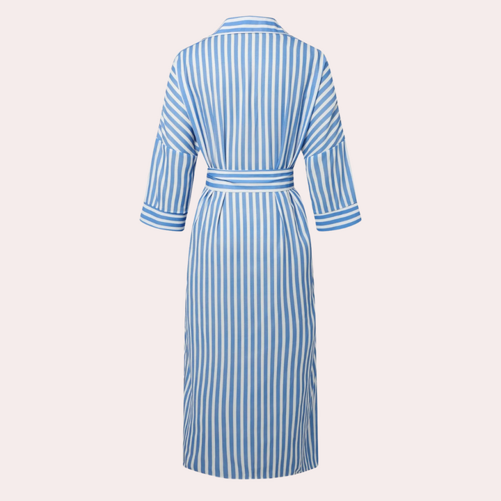 Comfortable Button-Down Dress - Noa-Blue-2XS-Nora Luxe