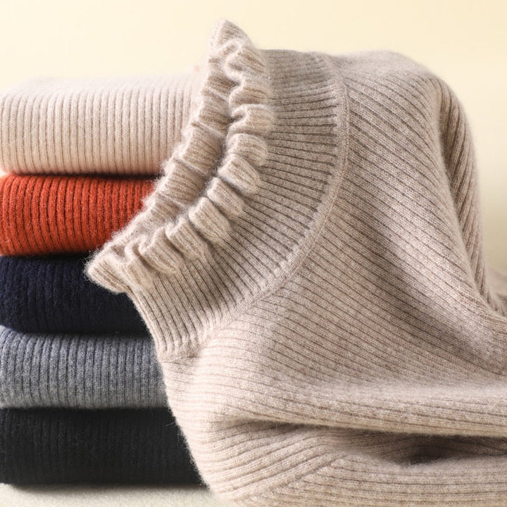 Comfortable Cashmere Women's Turtleneck - Aurélie-Brown-S-Nora Luxe