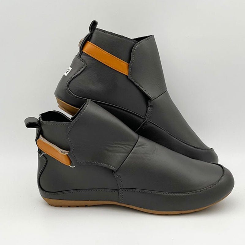 Comfortable Ladies Ankle Boots - ErgoFit-Gray-3.5-Nora Luxe
