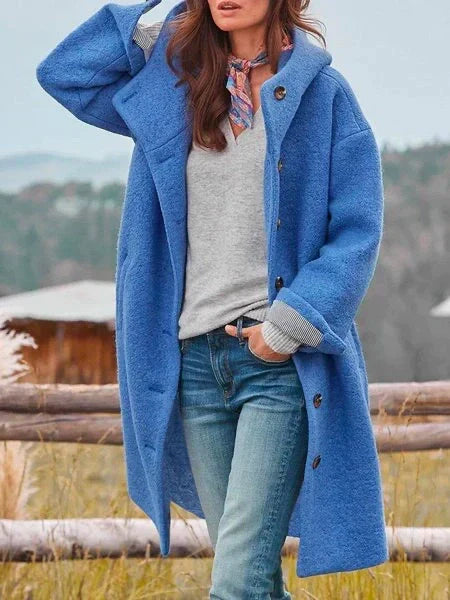 Comfortable ladies' coat – Anouk-Blue-S-Nora Luxe