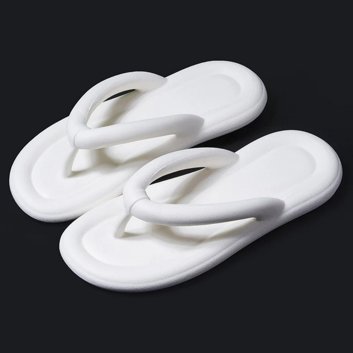 Comfortable Ladies' Flip-Flops – Luna-3-White-State of Style