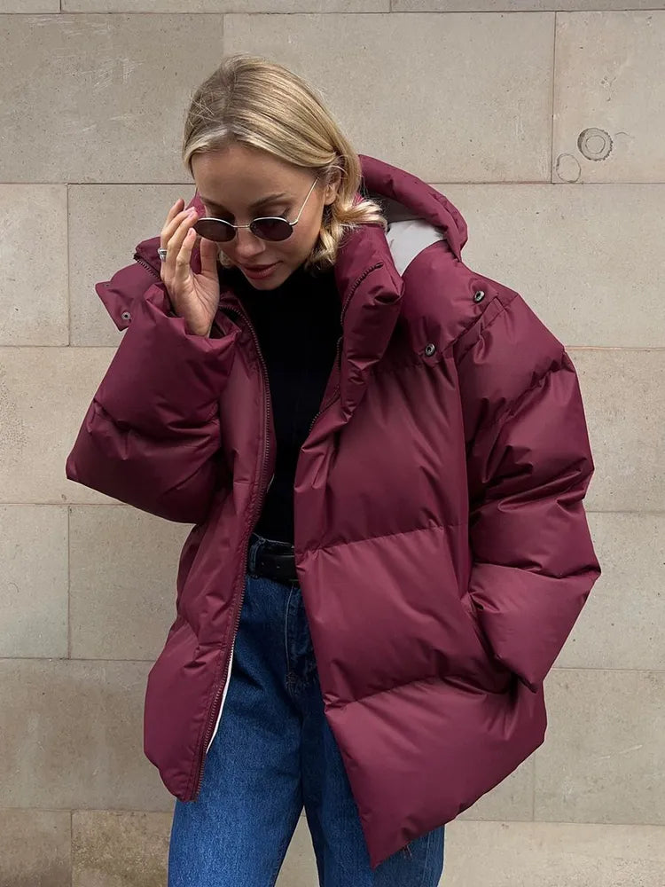 Comfortable Ladies Winter Coat - Aurora Luxe-Red-S-Nora Luxe