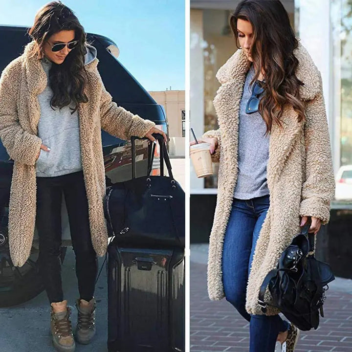 Comfortable Ladies Winter Coat - Mila-Dark Gray-S-Nora Luxe