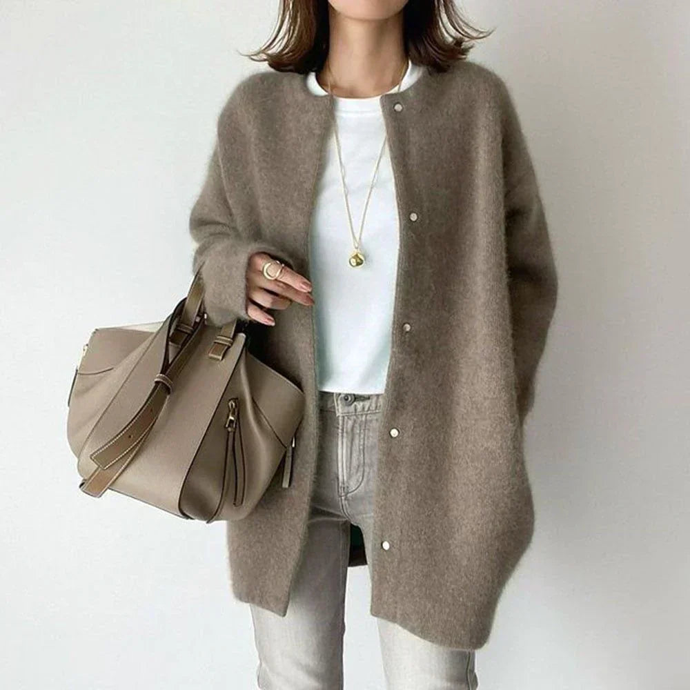 Comfortable Ladies Wool Vest - Fiona-Brown-S-Nora Luxe
