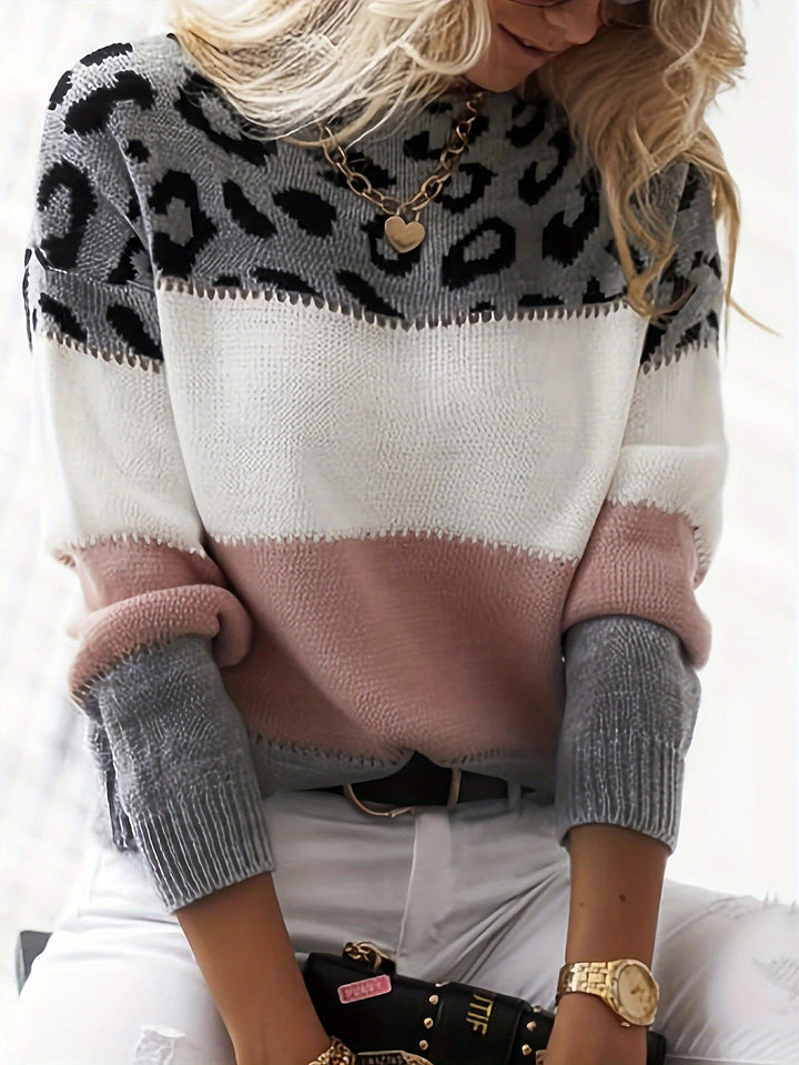 Comfortable Leopard Print Sweater - Laura-Brown-S-Nora Luxe