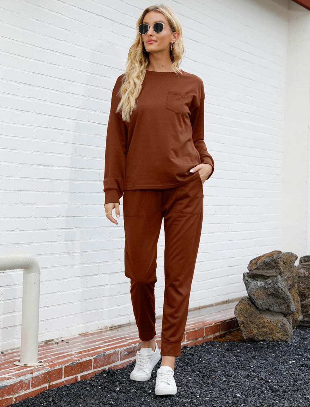 Comfortable Lounge Set - Emma-Blue Striped-S-Nora Luxe