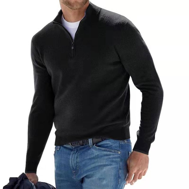 Comfortable Men's Sweater - Bradley-Black-M-Nora Luxe