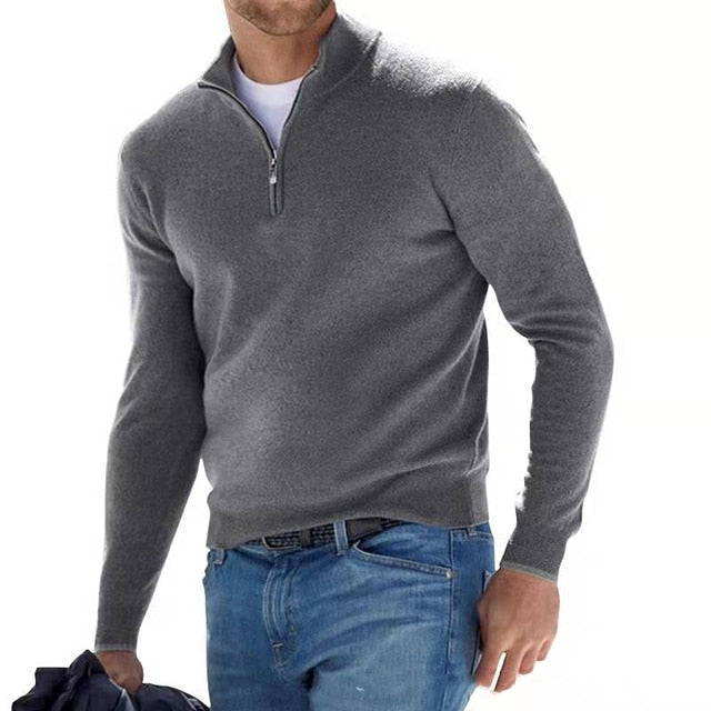 Comfortable Men's Sweater - Bradley-Gray-M-Nora Luxe