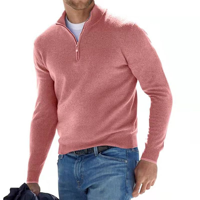 Comfortable Men's Sweater - Bradley-Pink-M-Nora Luxe