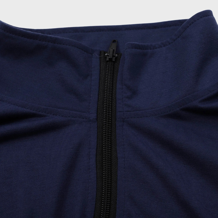 Comfortable Men's Sweater with Zip and Low Collar - Sven-Black-S-Nora Luxe