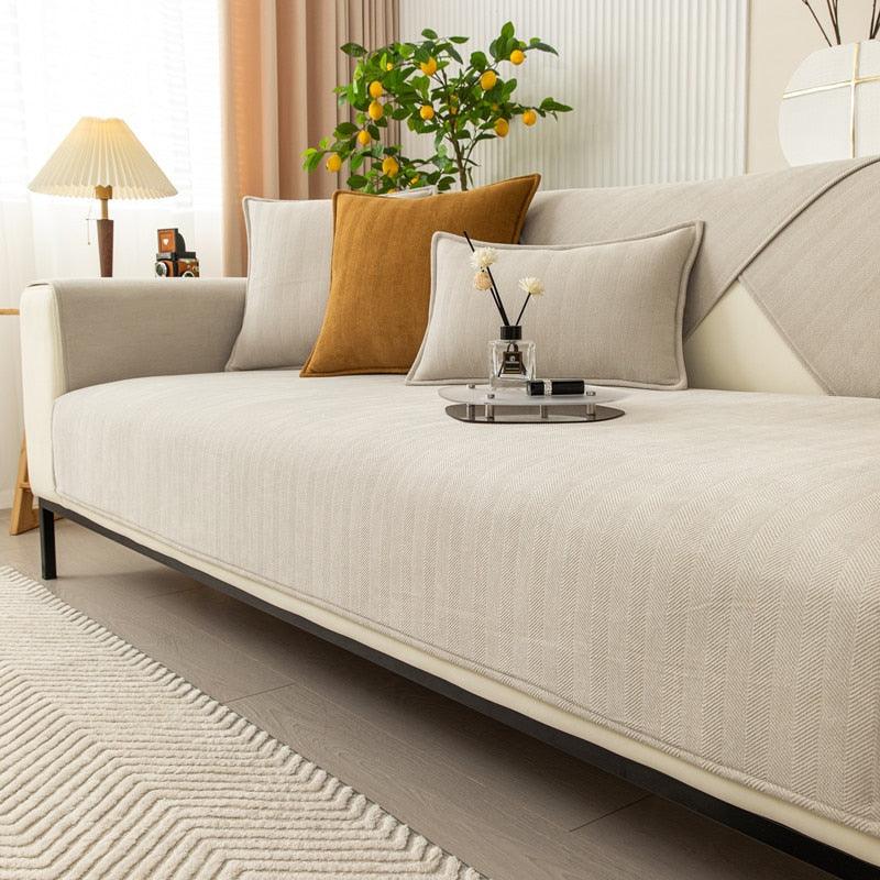 Comfortable Non-Slip Cover for Your Sofa - SnugMat-Beige-27.56″ × 47.24″-Nora Luxe
