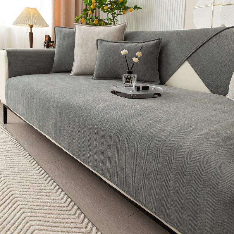 Comfortable Non-Slip Cover for Your Sofa - SnugMat-Gray-27.56″ × 47.24″-Nora Luxe
