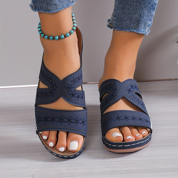 Comfortable orthopedic comfort sandals for women with support – Marla-Blue-3-Nora Luxe