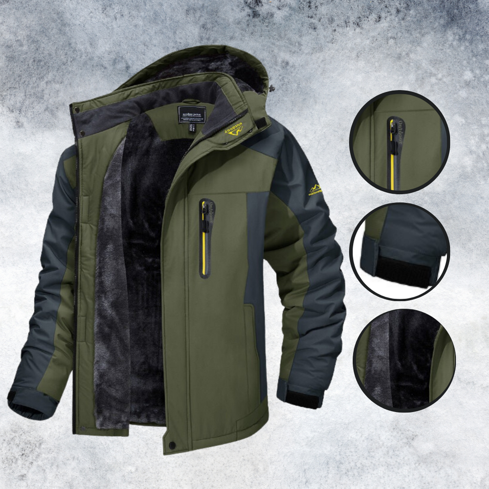 Comfortable Outdoor Jacket - Atlas-Olive green-M-Nora Luxe