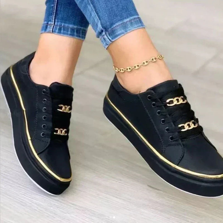 Comfortable slip-on women's sneakers in casual style - Melina-Black-3-Nora Luxe