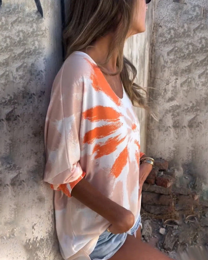 Comfortable & Versatile Women's Shirt with Round Neck – Maila-Orange-S-Nora Luxe