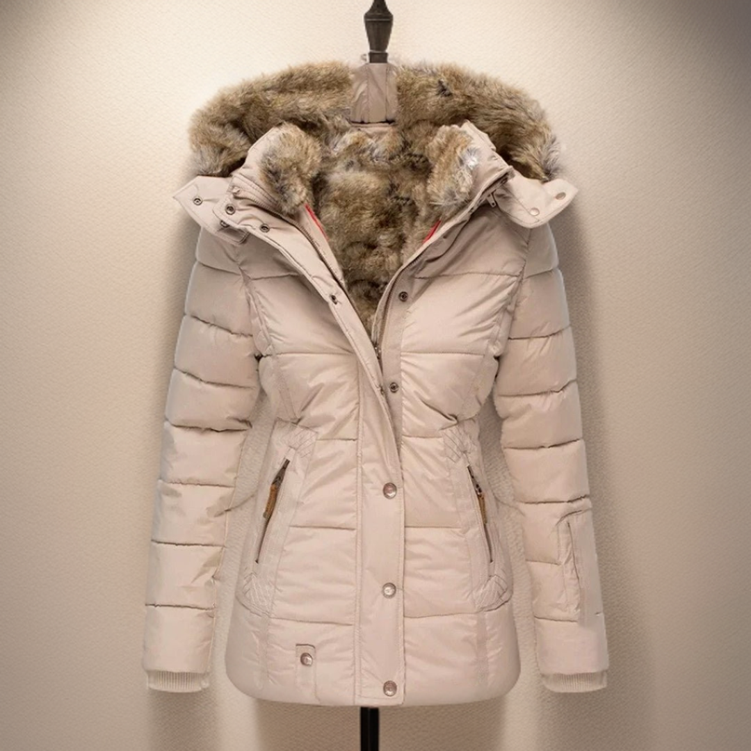 Comfortable Warm Women's Winter Coat - Elodie-Apricot-S-Nora Luxe