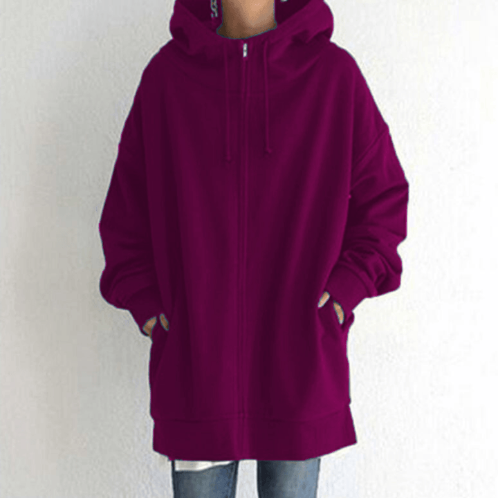 Comfortable Women's Jacket with Hood - ComfyHood-Pink Red-S-Nora Luxe