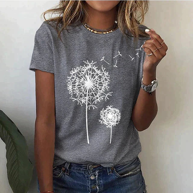 Comfortable women's t-shirt with round neck & soft fabric – Rhea-Grey-2XS-Nora Luxe