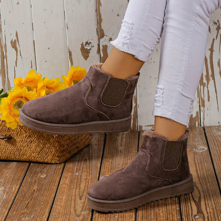 Comfy Thermal Slip-on Snow Boots - Sofia-Black-4.0-Nora Luxe