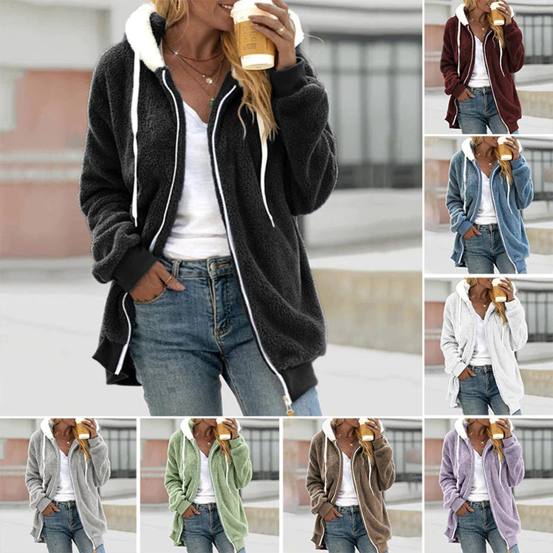 Comfy Vest with Stylish Hood - Aurora-Red-L-Nora Luxe