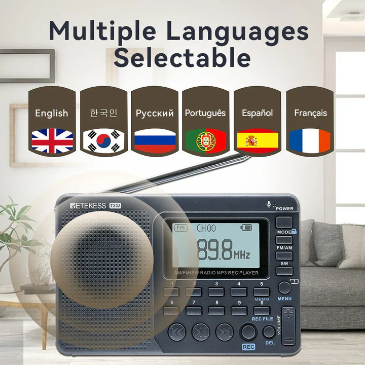 Compact Portable Radio - EchoWave-Nora Luxe