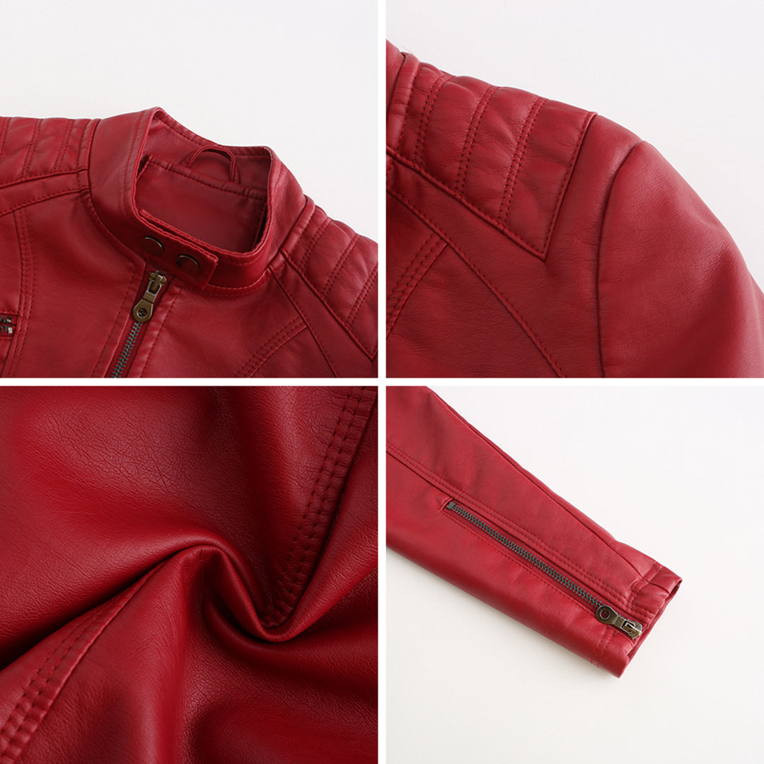 Cool Leather Ladies Jacket - Nova-Brown-XS-Nora Luxe