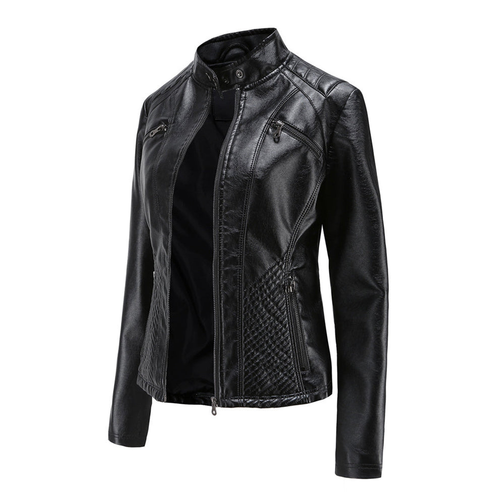 Cool Leather Ladies Jacket - Nova-Brown-XS-Nora Luxe