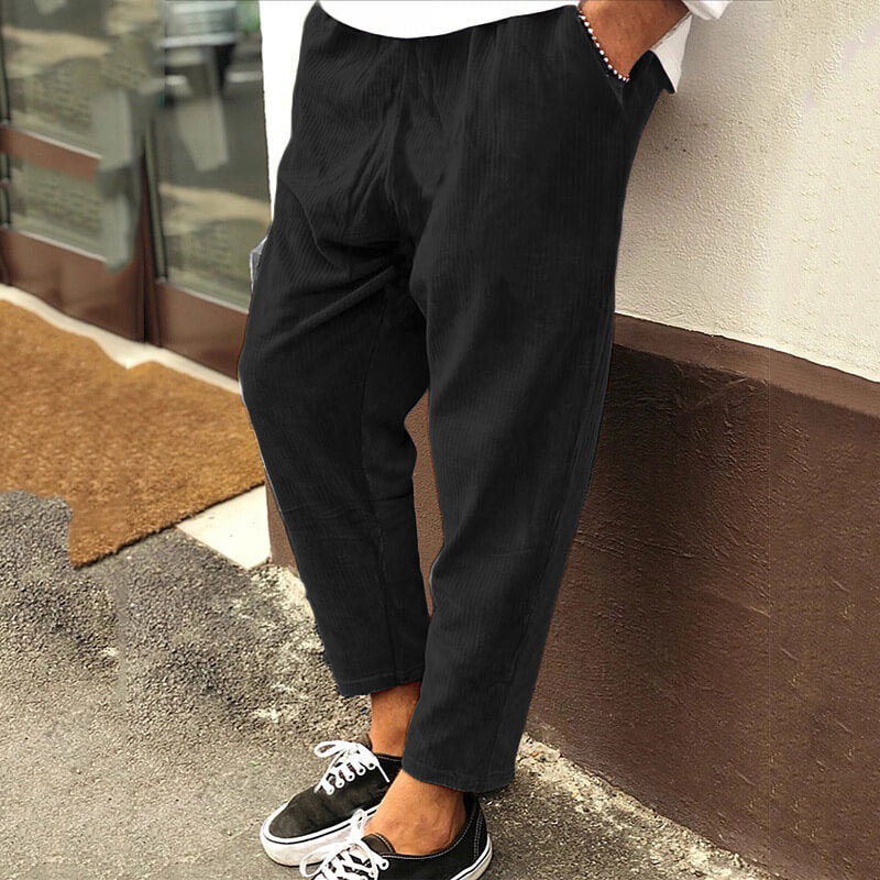 Corduroy Trousers for Men - Milan-Black-XS-The Livary