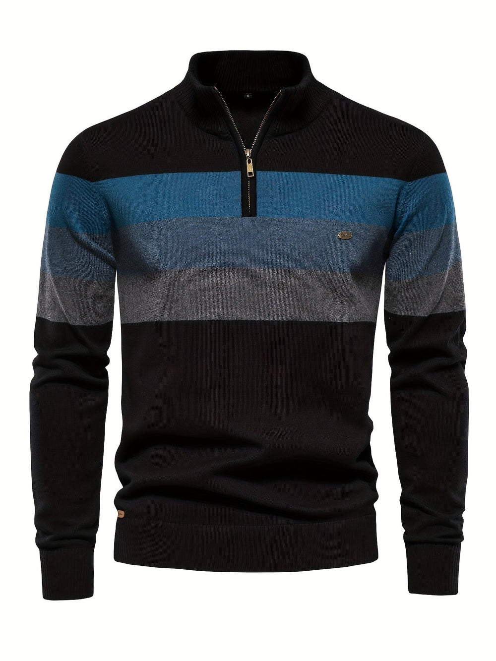 Cotton Knit Men's Sweater - Wyatt-Black-S-Nora Luxe