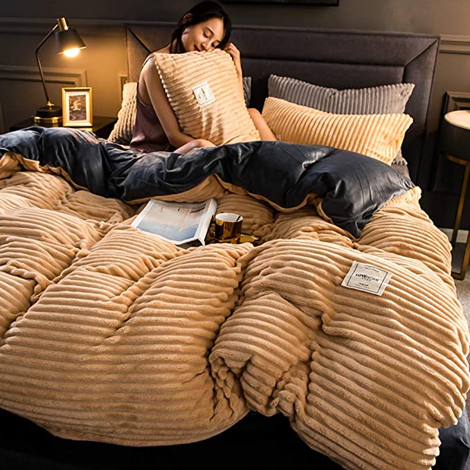Cozy and Warm Winter Duvet - WinterHaven-Khaki-Duvet 59.06″ × 78.74″-Nora Luxe