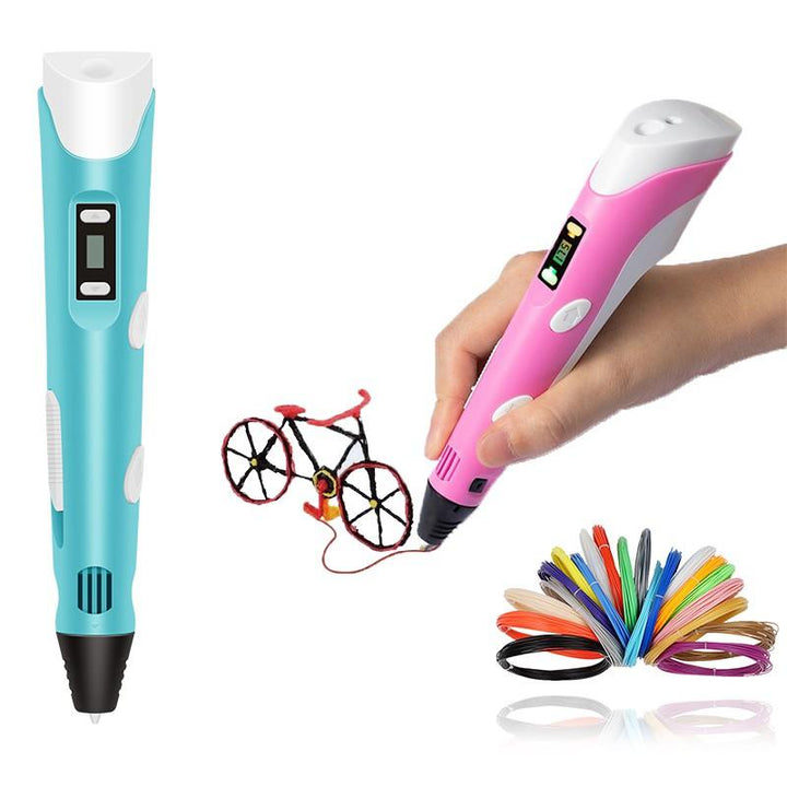 Creative 3D Printing Pen - DoodleForm-Blue + 20 pieces of coloured filament (50M)-The Livary