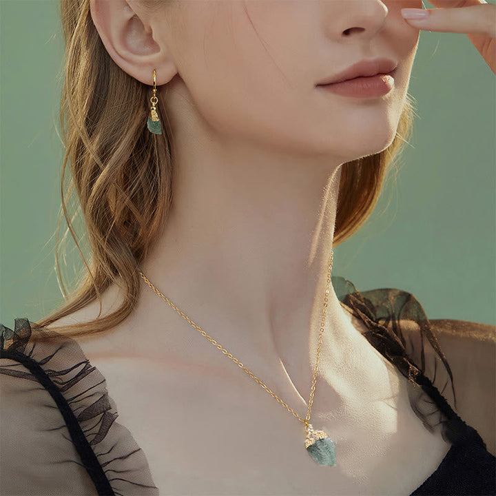 Crystal Jewelry Set Necklace and Earrings - Elara-Clear crystal-Nora Luxe