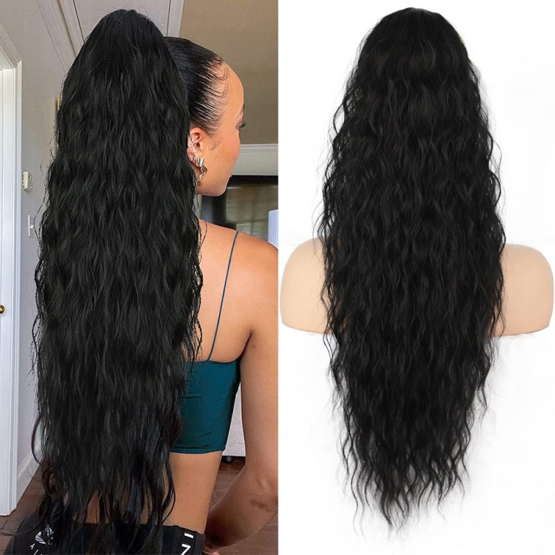 Curly Clip-in Ponytail – Nayla-Black-Nora Luxe