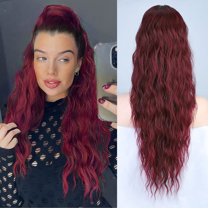 Curly Clip-in Ponytail – Nayla-Red-Nora Luxe