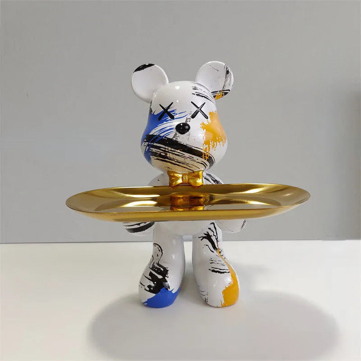 Decorative Storage Figure – Bruno Table Bear-White-The Livary
