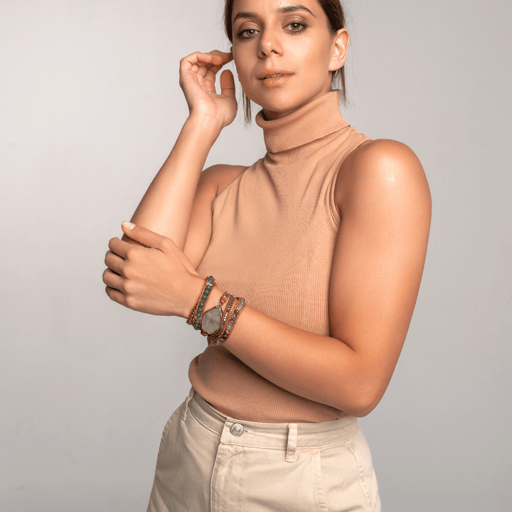 Detoxifying Fluorite Wrap Bracelet - Iris-Nora Luxe