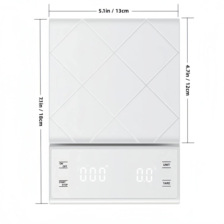 Digital Kitchen Scale - PerfectScale-White-3Kg = 6.61 lbs-Nora Luxe
