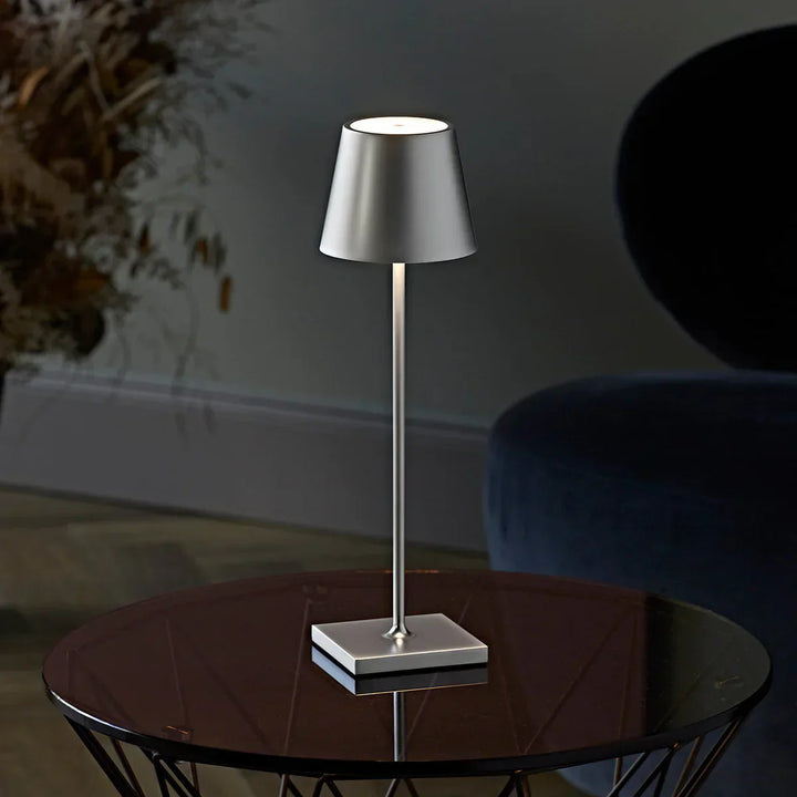 Dimmable Long Table Lamp - LumiLuxe-Silver-Nora Luxe