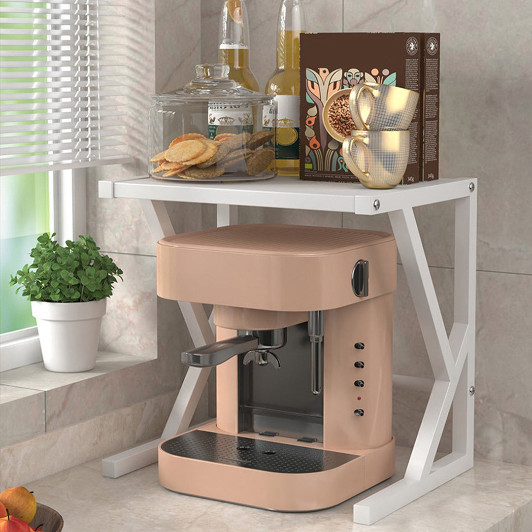 Double Layer Kitchen Storage Rack - Milan-15.75 inches - White-Nora Luxe