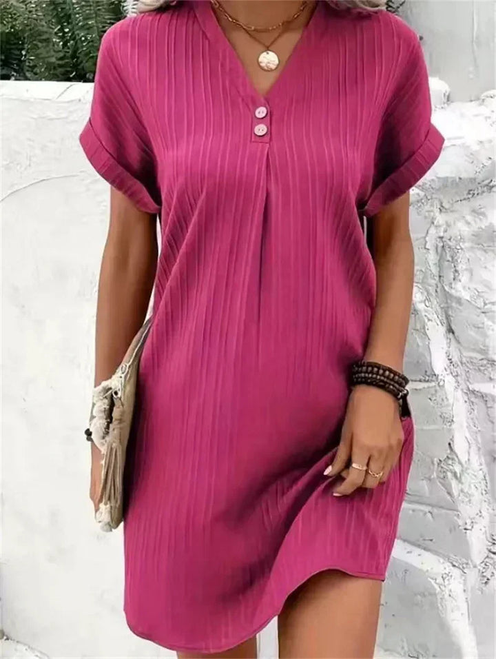 Vestido elegante com decote em V - BreezeElegance