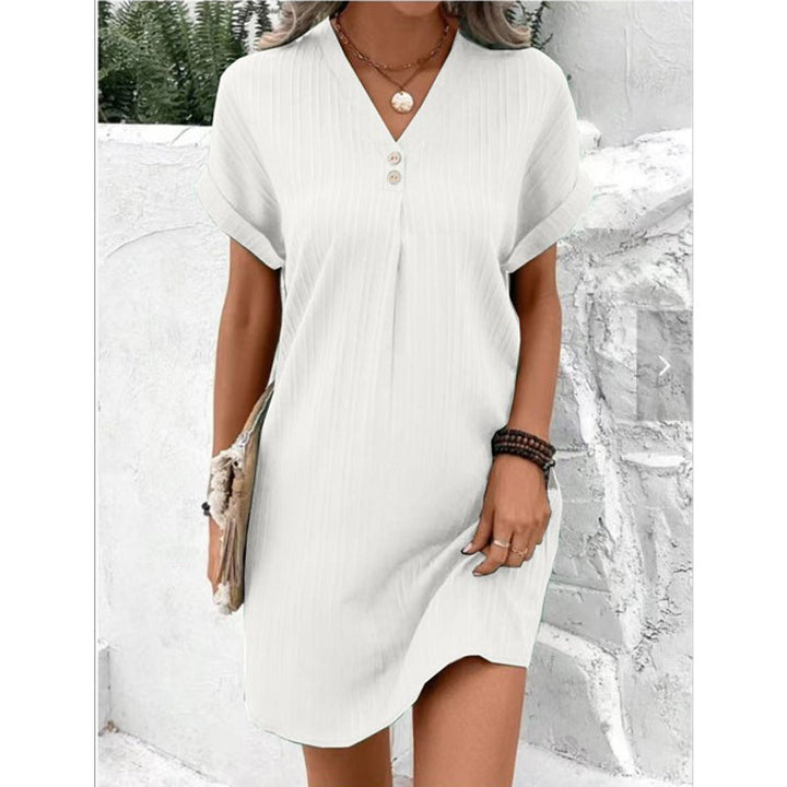 Vestido elegante com decote em V - BreezeElegance