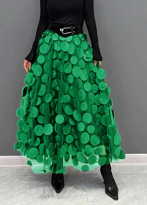 Dress with Polka Dots and Flowing Cut – Fleur-Light green-S-Nora Luxe