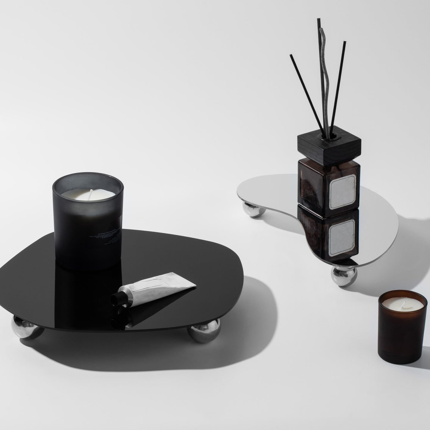 Bandeja de acrílico geométrica - Para velas e varetas aromáticas - Aurelia