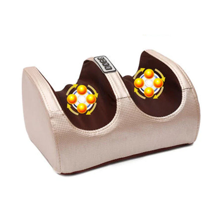 Electric Foot Massager with Heat and Shiatsu Therapy - RelaxFoot-Gold with Remote Control-Nora Luxe