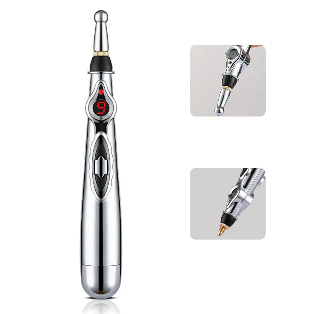 ELECTRONIC ACUPUNCTURE PEN - MERIDIAN ENERGY MASSAGE PEN FOR PAIN RELIEF-2 Heads-Nora Luxe